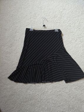 Chaps Women’s Black Pinstripe Midi Skirt